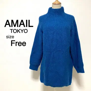 AMAIL TOKYO 블루칼라 하이넥 니트