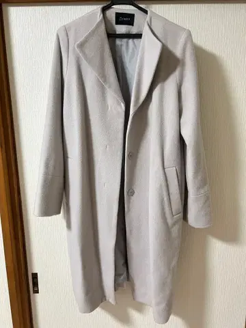 S/ash E 울 100% 체스터 롱 코트 그레이지