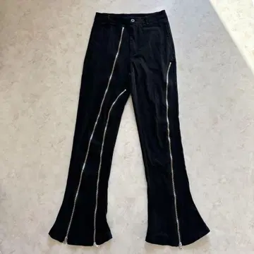 POIKILOTHERM 블랙 데님 사이드 지퍼 플레어 y2k