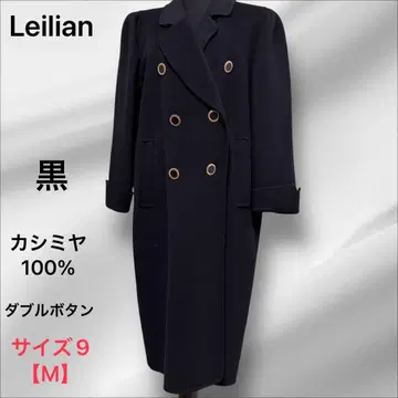 Leilian [레리안] 코트, 롱 더블 캐시미어 100% 블랙 [9호