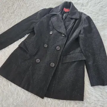 HILL CROP 힐크롭 코트 블랙 L p코트 울 혼방