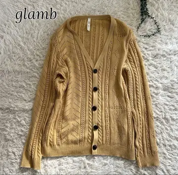 glamb 가디건 머스타드 아가일 glamb 일본제
