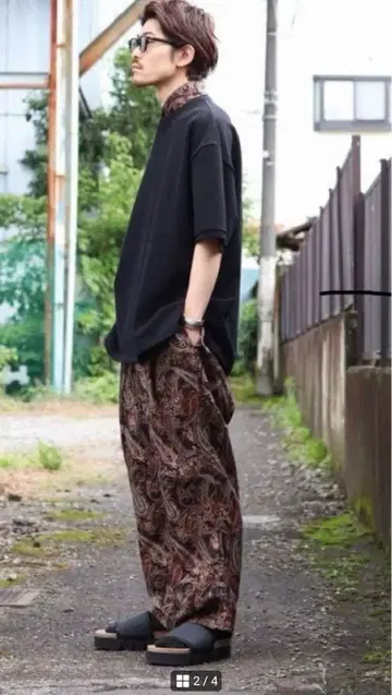 WEWILL 페이즐리 파자마 트라우저 사이즈 1