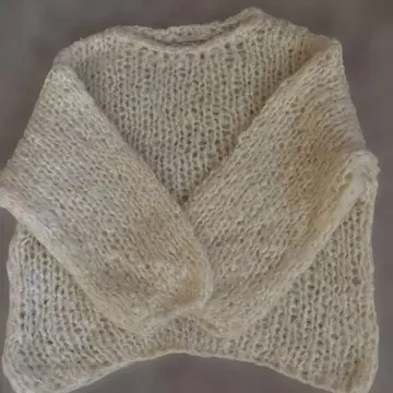 PLAGE HAND KNIT 점보 탐 풀오버 내추럴