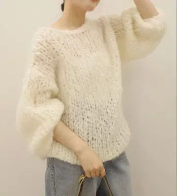 PLAGE HAND KNIT 점보 탐 풀오버 내추럴