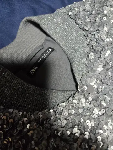 ZARA 남성용 레어 스팽글 MA-1 타입 점퍼