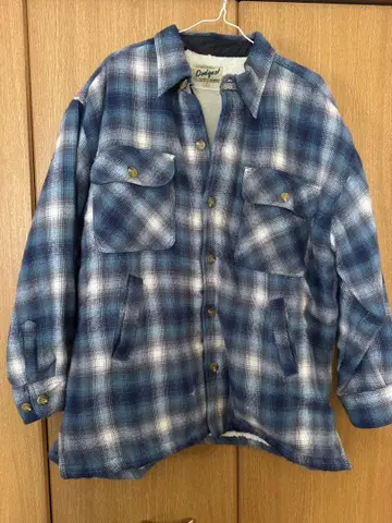 Dodgest 플리스 안감 블루 계열 체크 L 사이즈