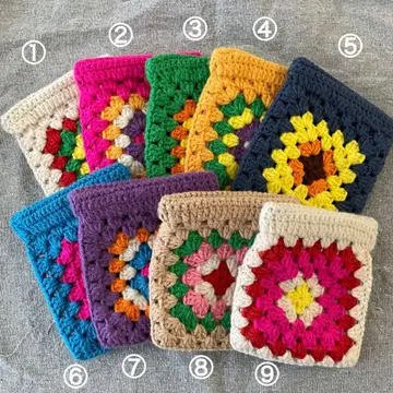 핸드메이드 크로쉐 금속 장식 파우치 소품함