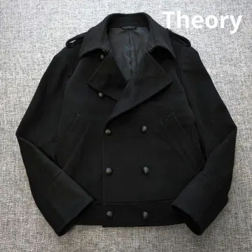 띠어리 남성용 고급 울 피코트 블랙