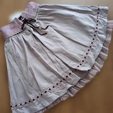 택 포함 미사용 엑시즈팜 핑크색 플레어 스커트 무릎 기장