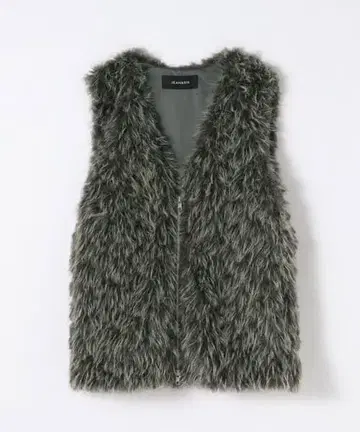 JEANASIS 지나시스 MIX 컬러 퍼 베스트 그레이