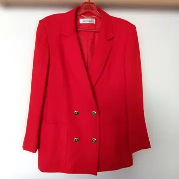 레드 더블 브레스트 테일러드 자켓. 시착만 한 상품입니다.