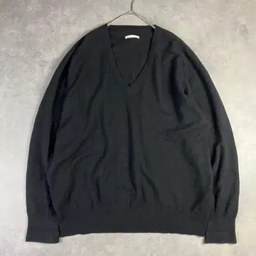 캐시미어 100% V넥 니트 블랙 남성용 L~XL 상당