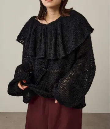 새상품 Omekashi 프릴 칼라 니트