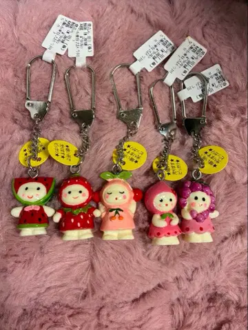 [레트로] 후르츠 인형 키링 5개 세트 1