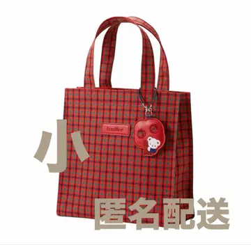 familiar 패밀리아 토트백 빨간색 깅엄 체크 체크 소