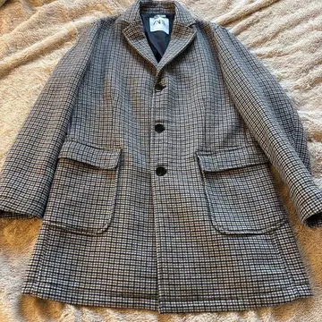 ZARA 체스터 코트 체크 무늬