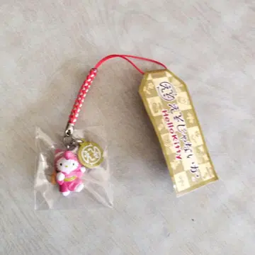 레어 헬로키티 후지큐 하이랜드 한정판 에에쟈나이카 스트랩 핑크