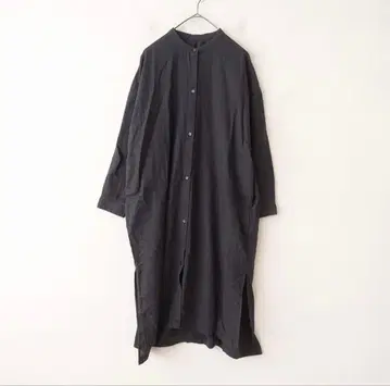 에붐에바 evam eva 린넨 긴팔 셔츠 원피스 블랙 얇은 소재