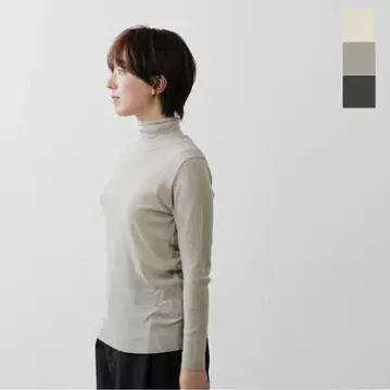 [ 1.2회 착용 ] evam eva 코튼 터틀넥 에크루 25ss