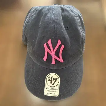 47 NY 로고 야구 모자 NY 캡 네이비 x 핑크