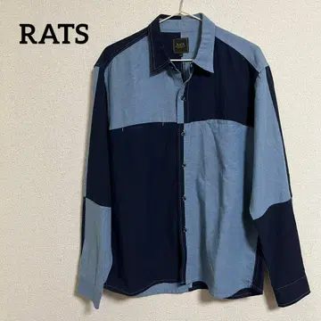 RATS 랏츠 절개 긴팔 셔츠 바이컬러