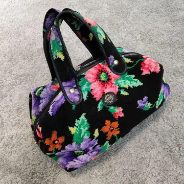 FEILER 페이러 핸드백 미니 보스턴 백 블랙 꽃무늬 가방