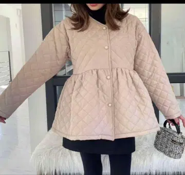 Myu 퀼팅 페플럼 자켓