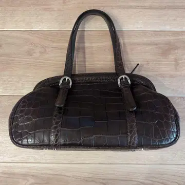다크 브라운 크로커다일 핸드백