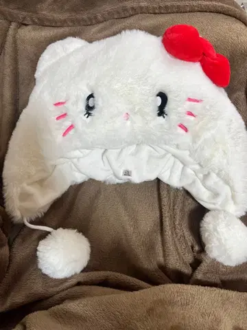 USJ 고양이 디자인 모자 빨간색 리본 포함