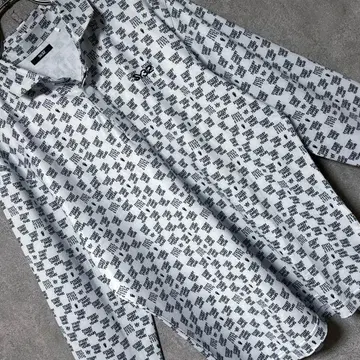 SY32 에스와이서티투 올 패턴 로고 긴팔 피케 셔츠 화이트 XL