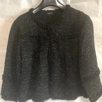 잉게보그 트위드풍 니트 자켓 블랙 라메 믹스 9호