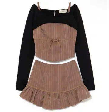 ANDMARY Dany 리본 니트 세트 업 베이지