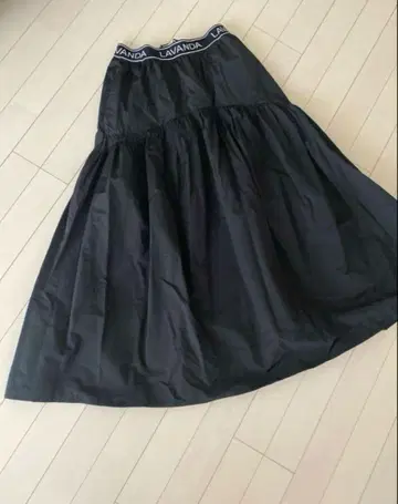 LAVANDA 우노 미사코 로고 허리 타프타 스커트 블랙 F 새상품