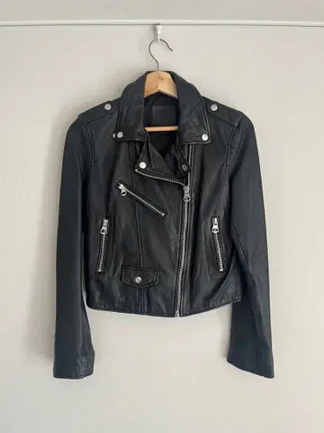 Bershka 블랙 가죽 라이더 자켓 S
