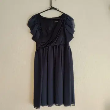 YLANG YLANG 네이비 프릴 소매 드레스