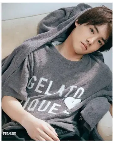 젤라또피케 x PEANUTS 스누피 후드 부착 가디건 그레이