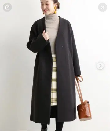 IENA MANTECO 노카라 코트 34 다크 브라운