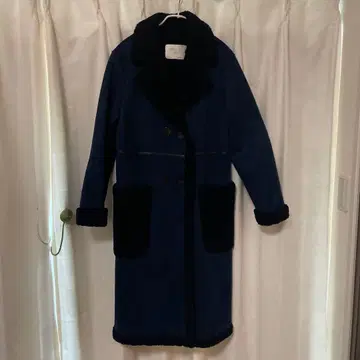 ZARA WOMAN 네이비 롱 코트