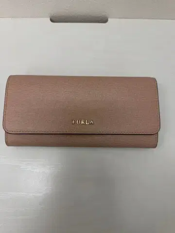 FURLA 훌라 장지갑 베이지 가죽 로고 금장 장식 새상품급 여성용