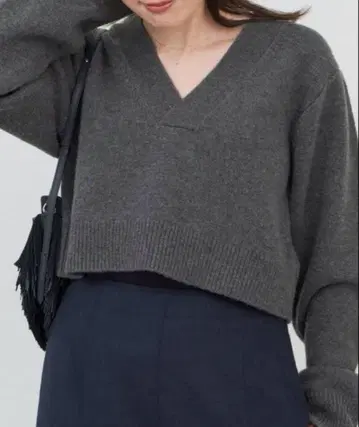 IENA 2/16 울 V넥 크롭 풀오버