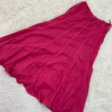 FRAMeWORK 린넨 스커트 핑크 40 내추럴 화려함 심플