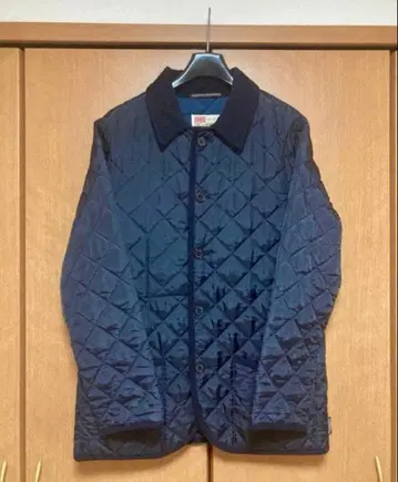 트래디셔널 웨더웨어 퀼팅 자켓 네이비 BEAMS 별주