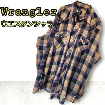 Wrangler 랭글러 체크 무늬 긴팔 셔츠 웨스턴 셔츠 구제 의류