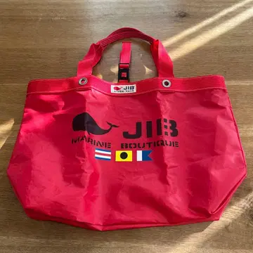 JIB 레드 토트백 고래 디자인