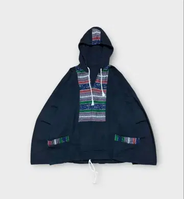 다크 블루 후드 부착 후드티