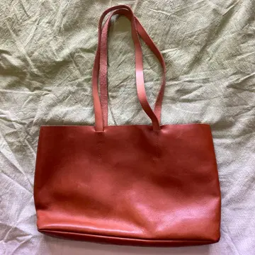 브라운 가죽 토트백