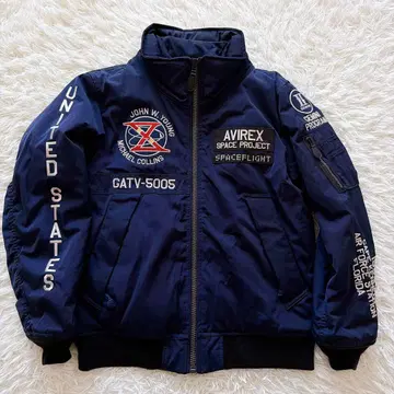 XL 사이즈 AVIREX 충전솜 MA-1 플라이트 자켓 와펜 자수