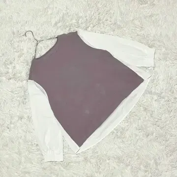 레이어드 스타일 긴팔 풀오버 프릴 시스루 이소재 믹스 캐주얼