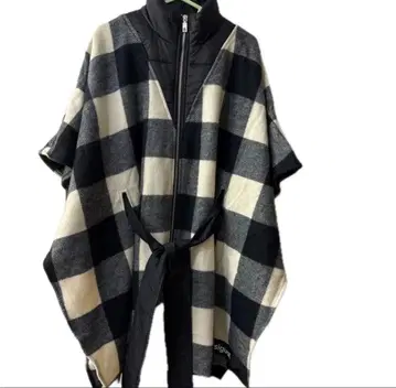 Desigual 체크 무늬 판초 베스트